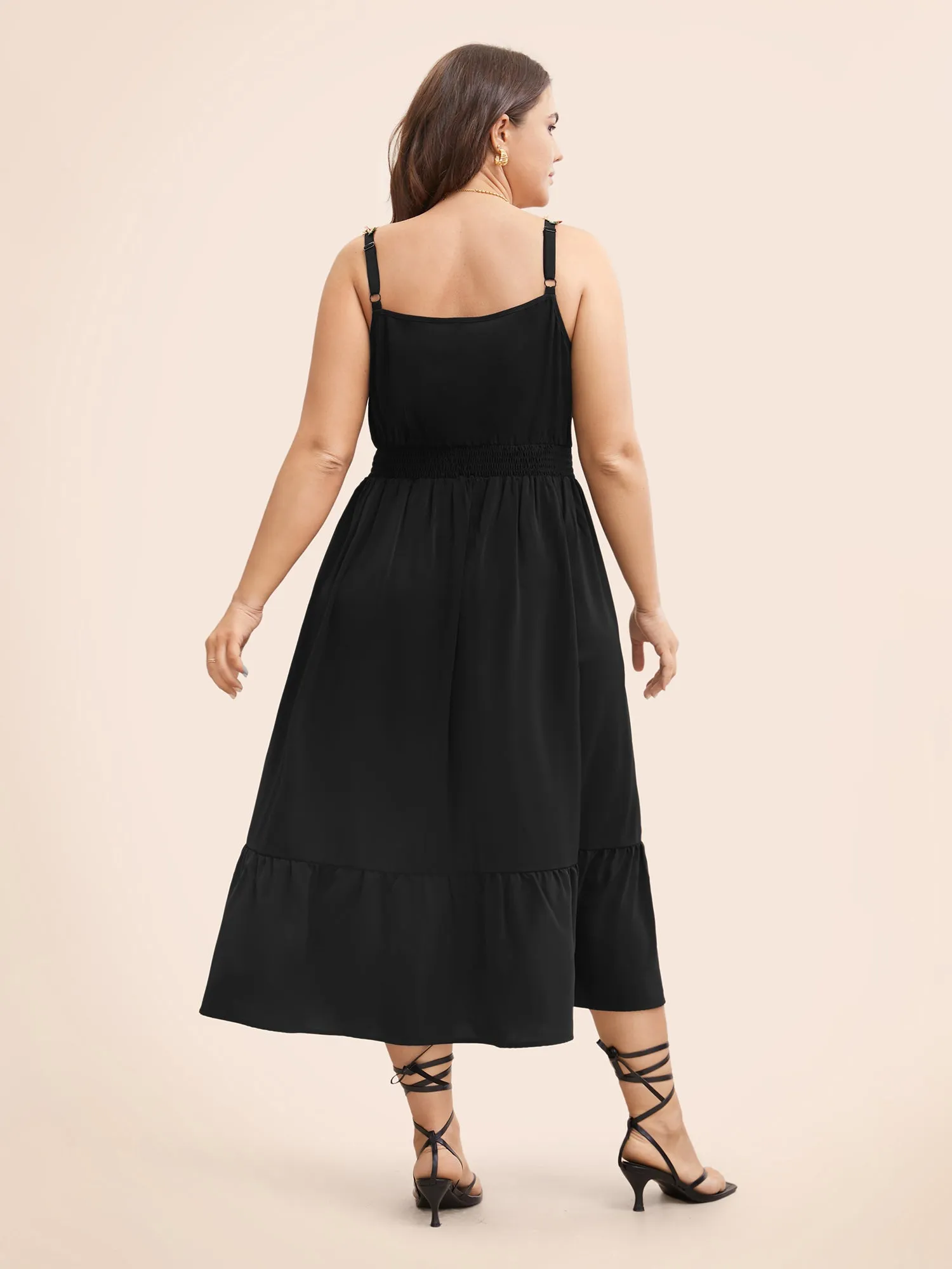 Floral Woven Ribbon Heart Neckline Cami Dress sold by Bloomchic product image thumbnail 4
