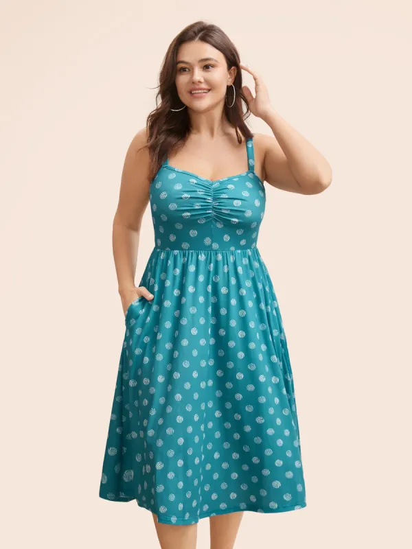 Polka Dot Ruched Cami Dress sold by Bloomchic