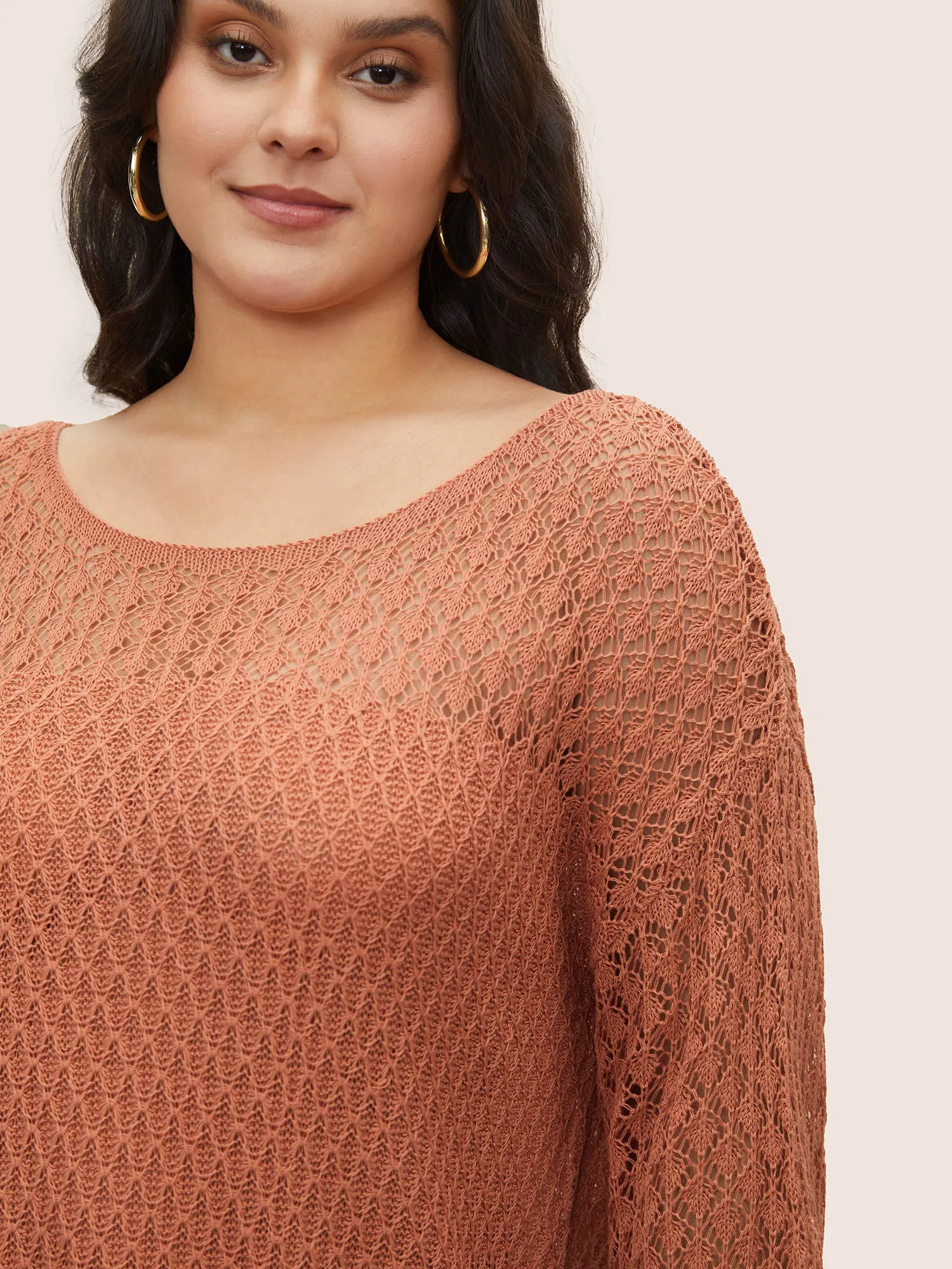 Texture Plain Cut Out Pullover sold by Bloomchic product image thumbnail 4