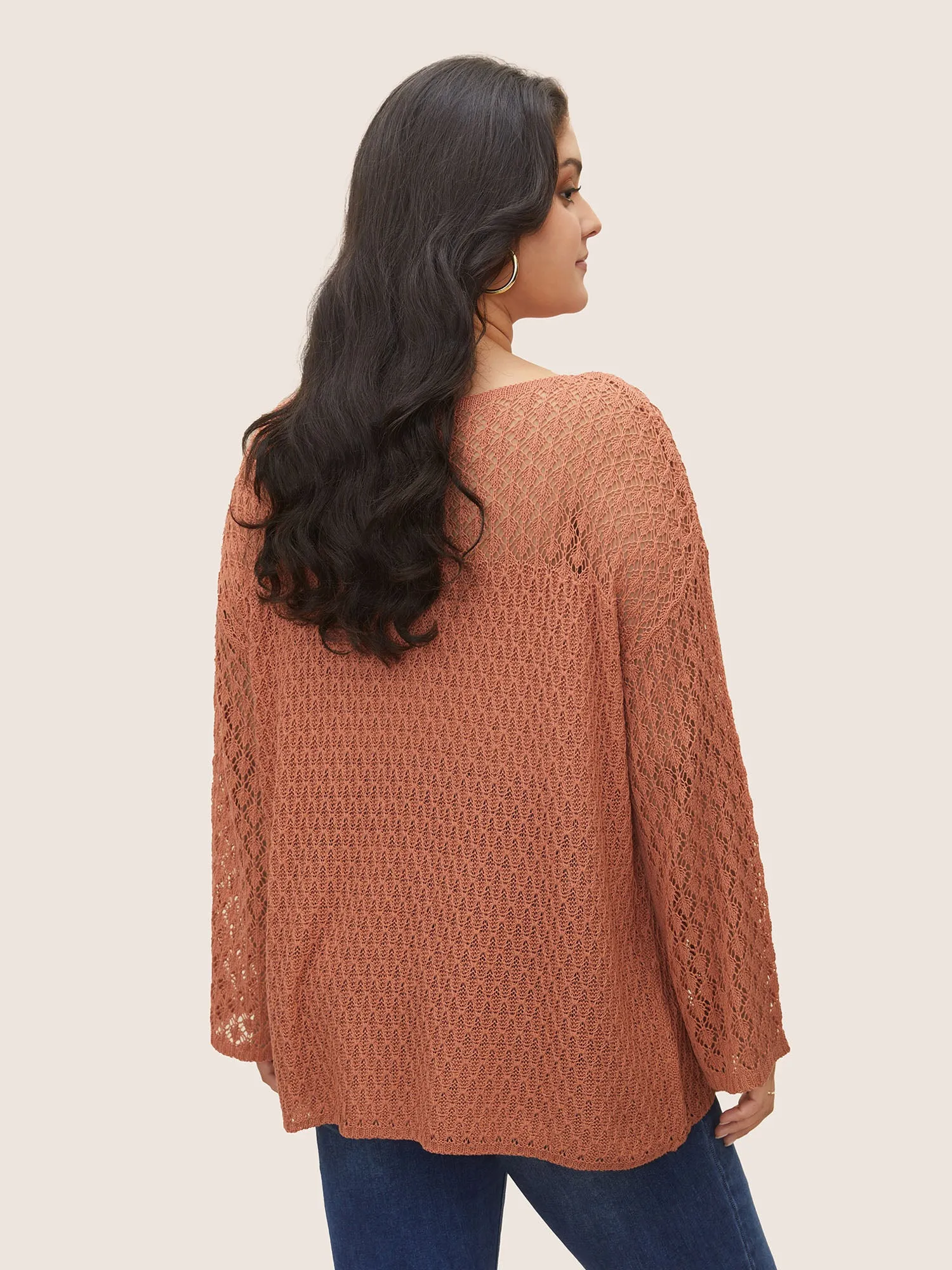 Texture Plain Cut Out Pullover sold by Bloomchic product image thumbnail 2