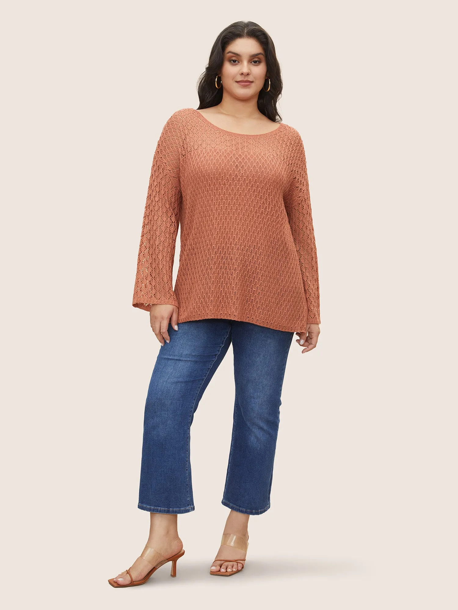 Texture Plain Cut Out Pullover sold by Bloomchic product image thumbnail 3