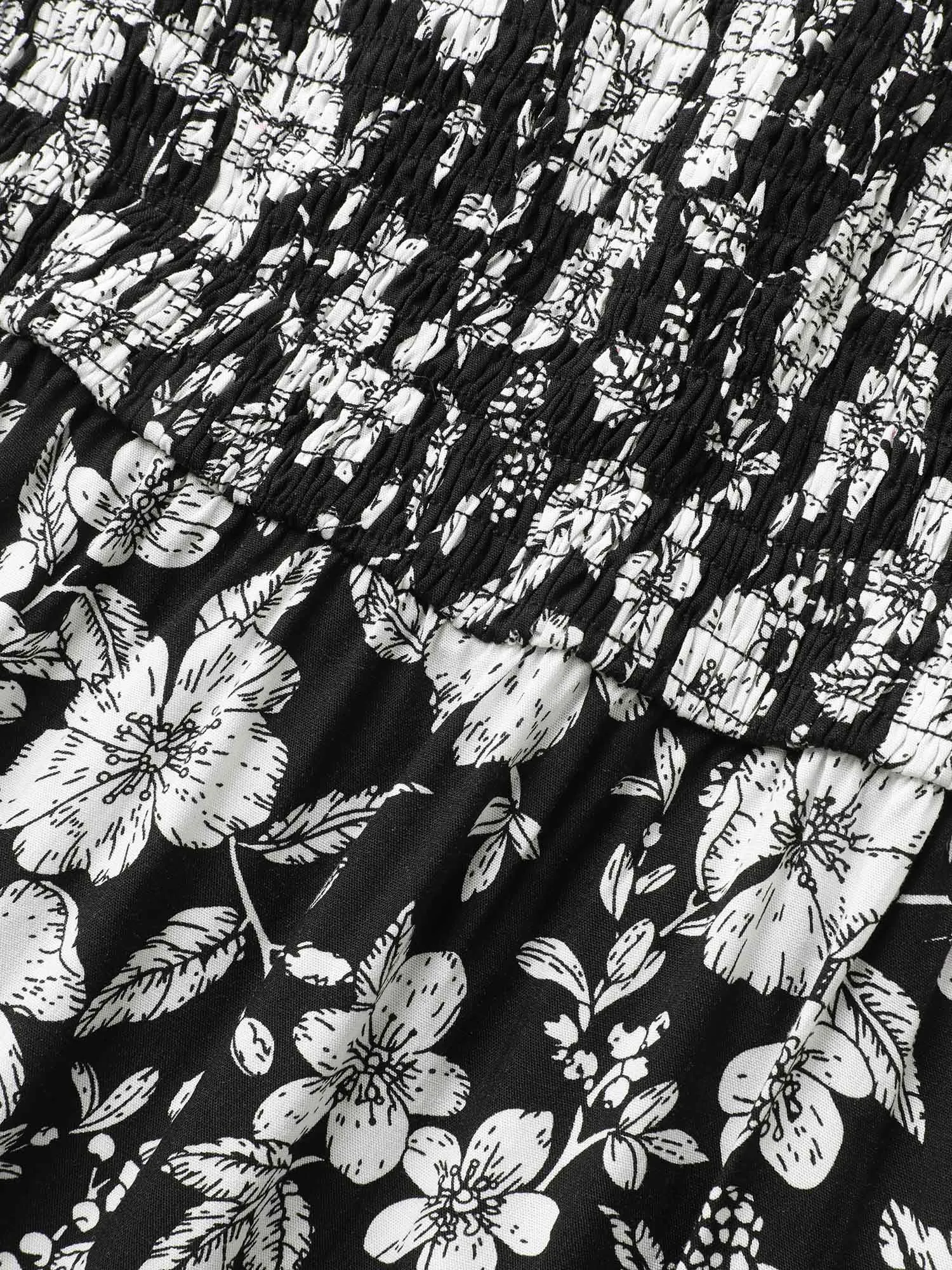 Floral Print Shirred Sleeveless Midi Dress sold by Bloomchic product image thumbnail 5