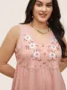 Floral Embroidered Button Detail Tank Top sold by Bloomchic