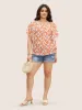 Moroccan Print Square Neck Dolman Sleeve Blouse sold by Bloomchic