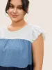 Contrast Texture Gathered Ruffles Tank Top sold by Bloomchic