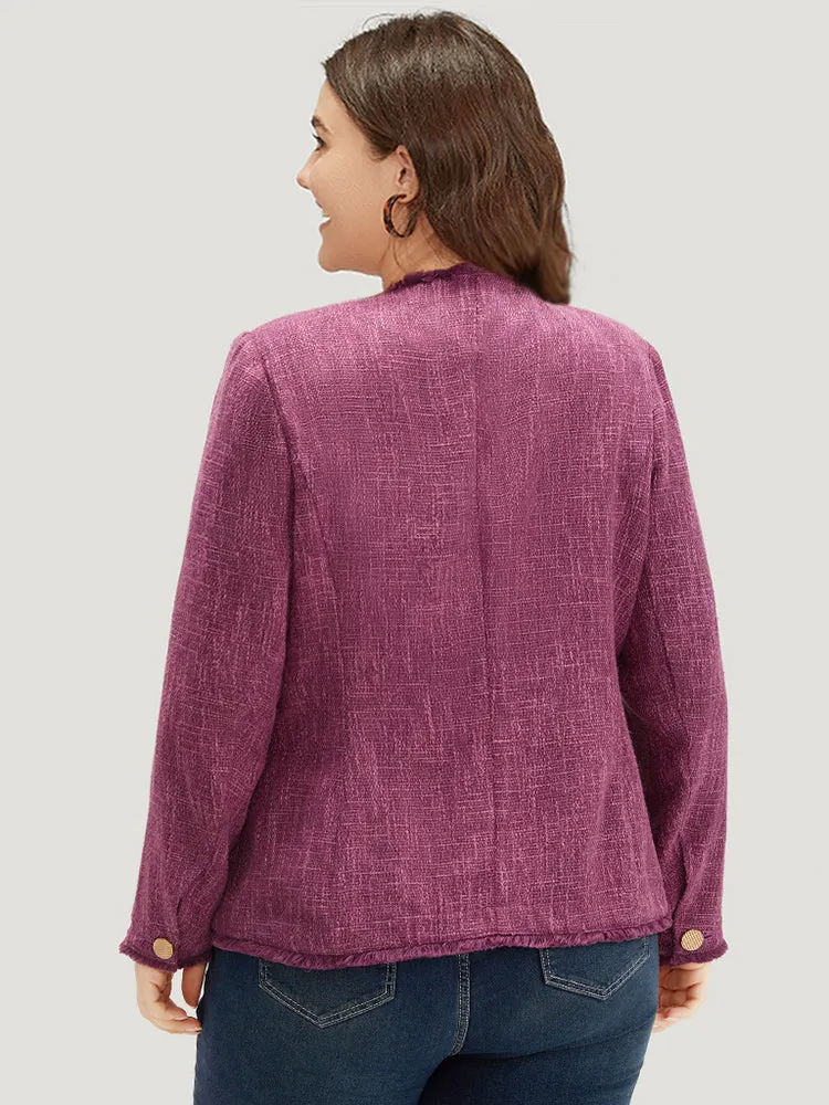 Texture Buckle Detail Fuzzy Trim Jacket sold by Bloomchic product image thumbnail 2