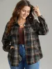 Plaid Button Fly Flap Pocket Shacket sold by Bloomchic
