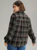 Plaid Button Fly Flap Pocket Shacket sold by Bloomchic