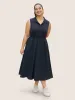 Shirt Collar Contrast Trim Button Up Dress sold by Bloomchic