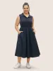 Shirt Collar Contrast Trim Button Up Dress sold by Bloomchic