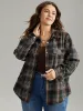 Plaid Button Fly Flap Pocket Shacket sold by Bloomchic