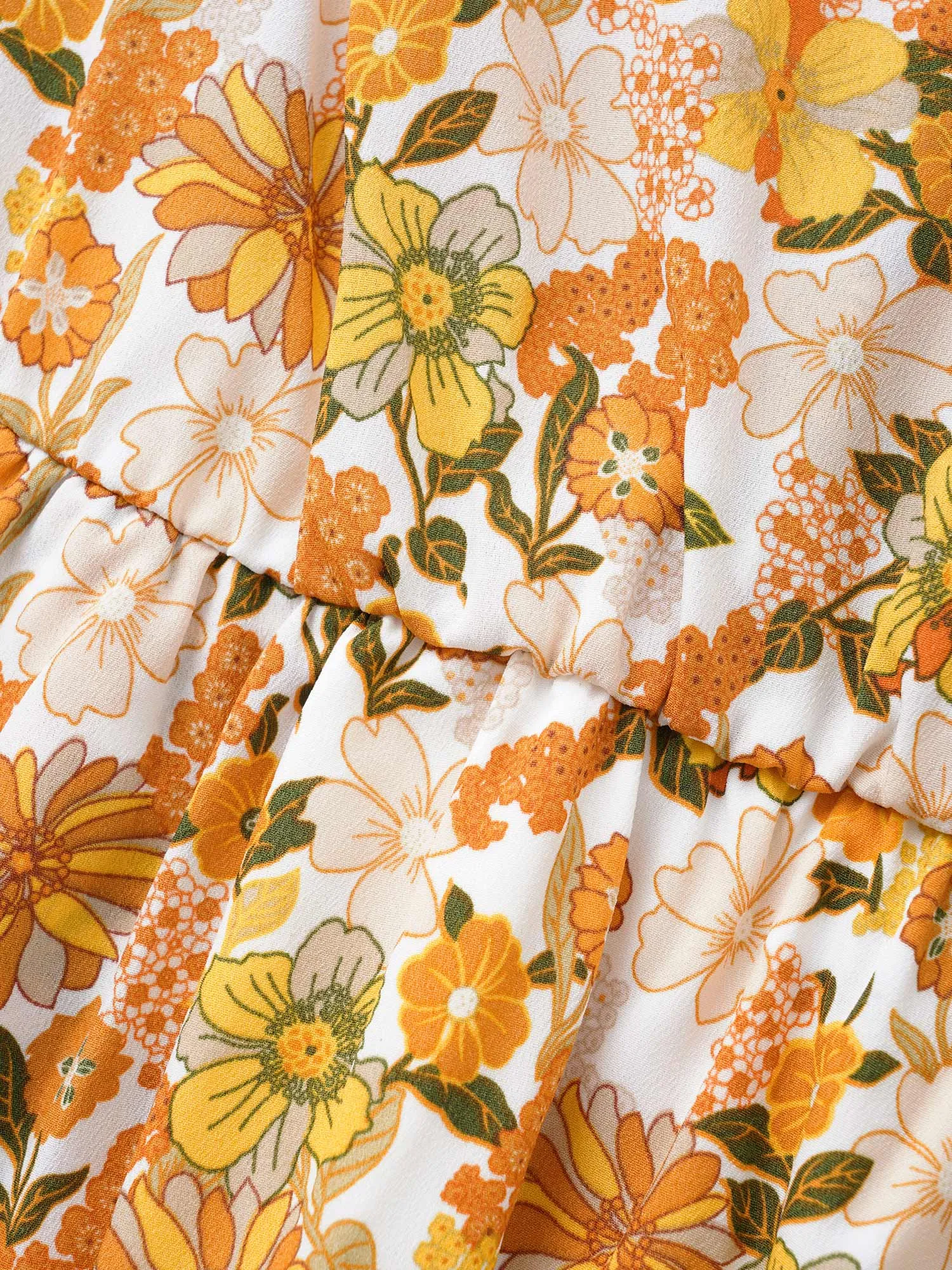 Overlap Collar Floral Elastic Waist Midi Dress sold by Bloomchic product image thumbnail 5