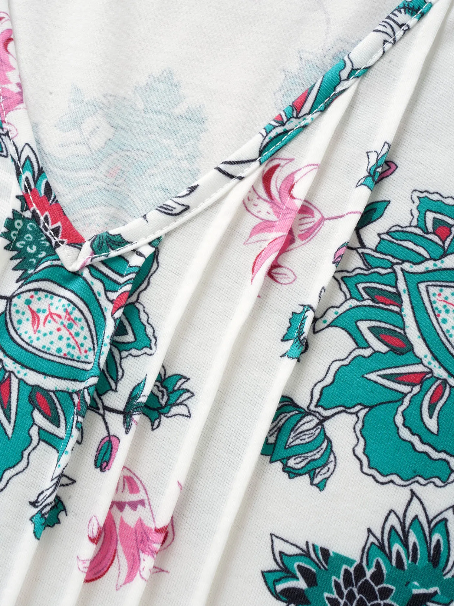 Boho Print Pleated Petal Sleeve T-shirt sold by Bloomchic product image thumbnail 5