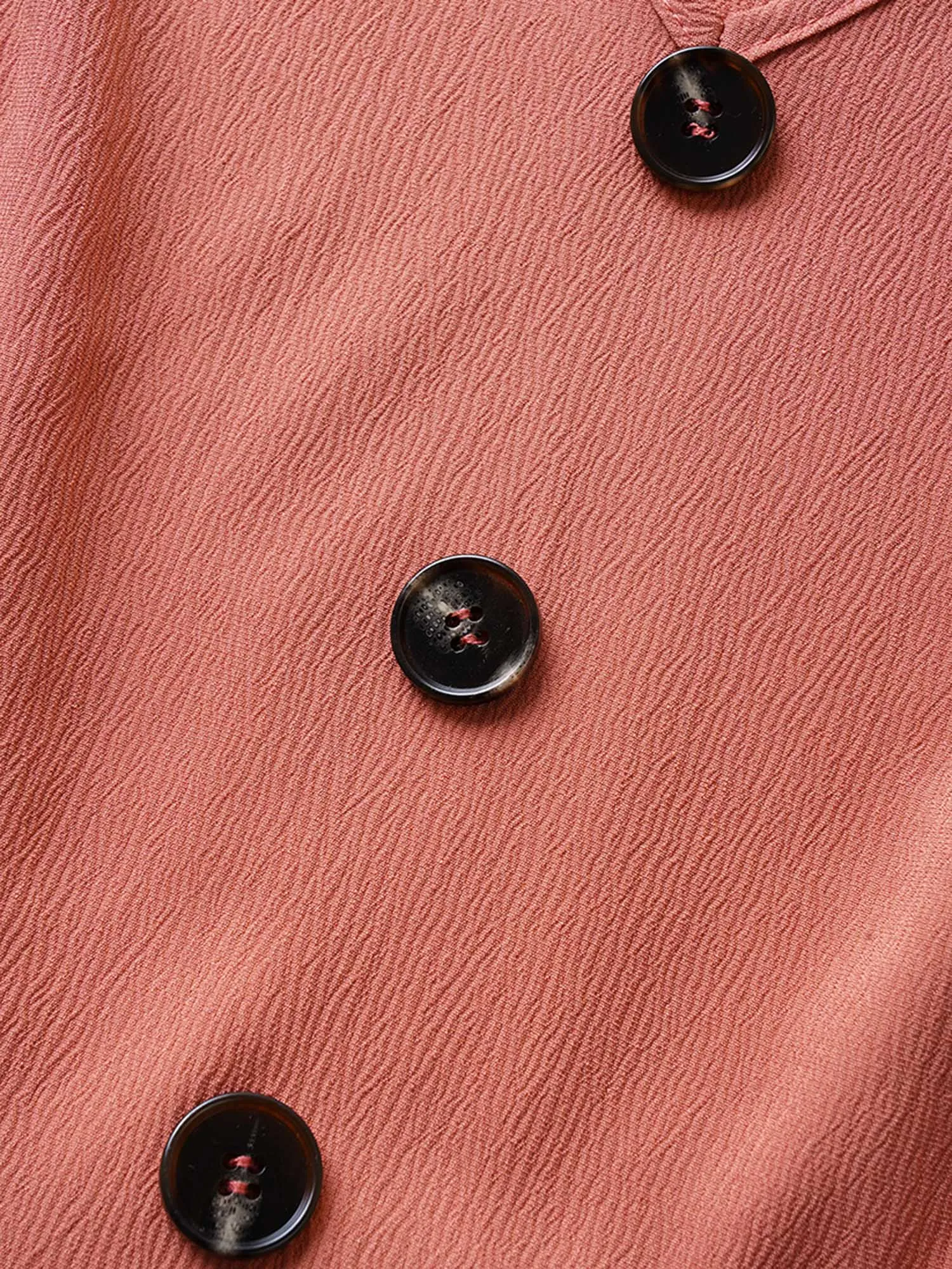 Deep V Neck Ruffles Button Detail Gathered Tank Top sold by Bloomchic product image thumbnail 5