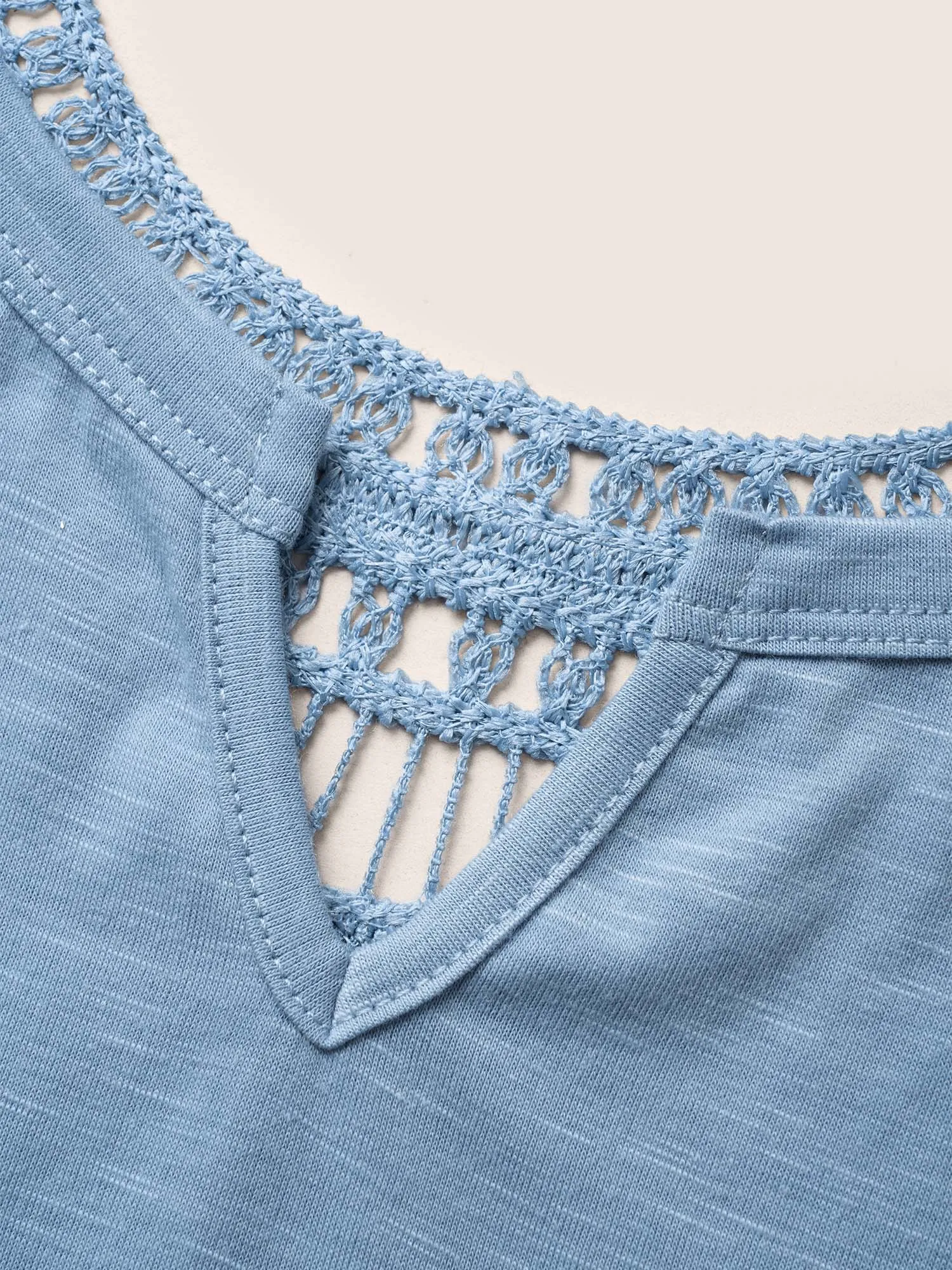 Notched Collar Plain Cut Out Tank Top sold by Bloomchic product image thumbnail 5