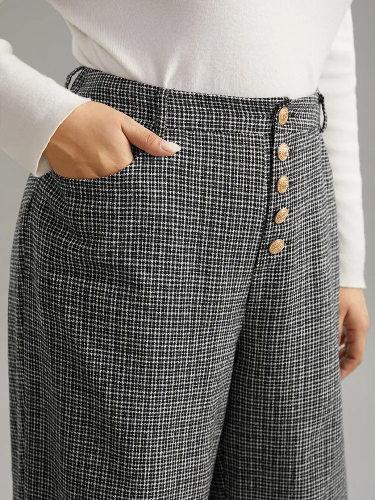 Gingham Textured Metal Detail Wide Leg Pants sold by Bloomchic product image thumbnail 5