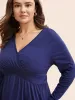 Solid Overlap Collar Gathered T-shirt sold by Bloomchic