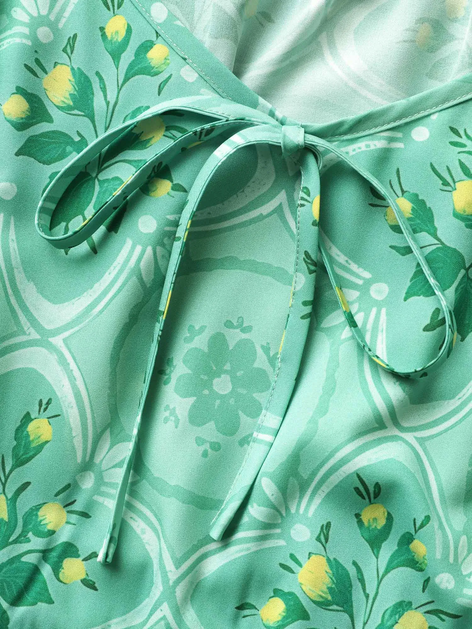 Moroccan Print Ruffle Cap Sleeve Maxi Dress sold by Bloomchic product image thumbnail 5