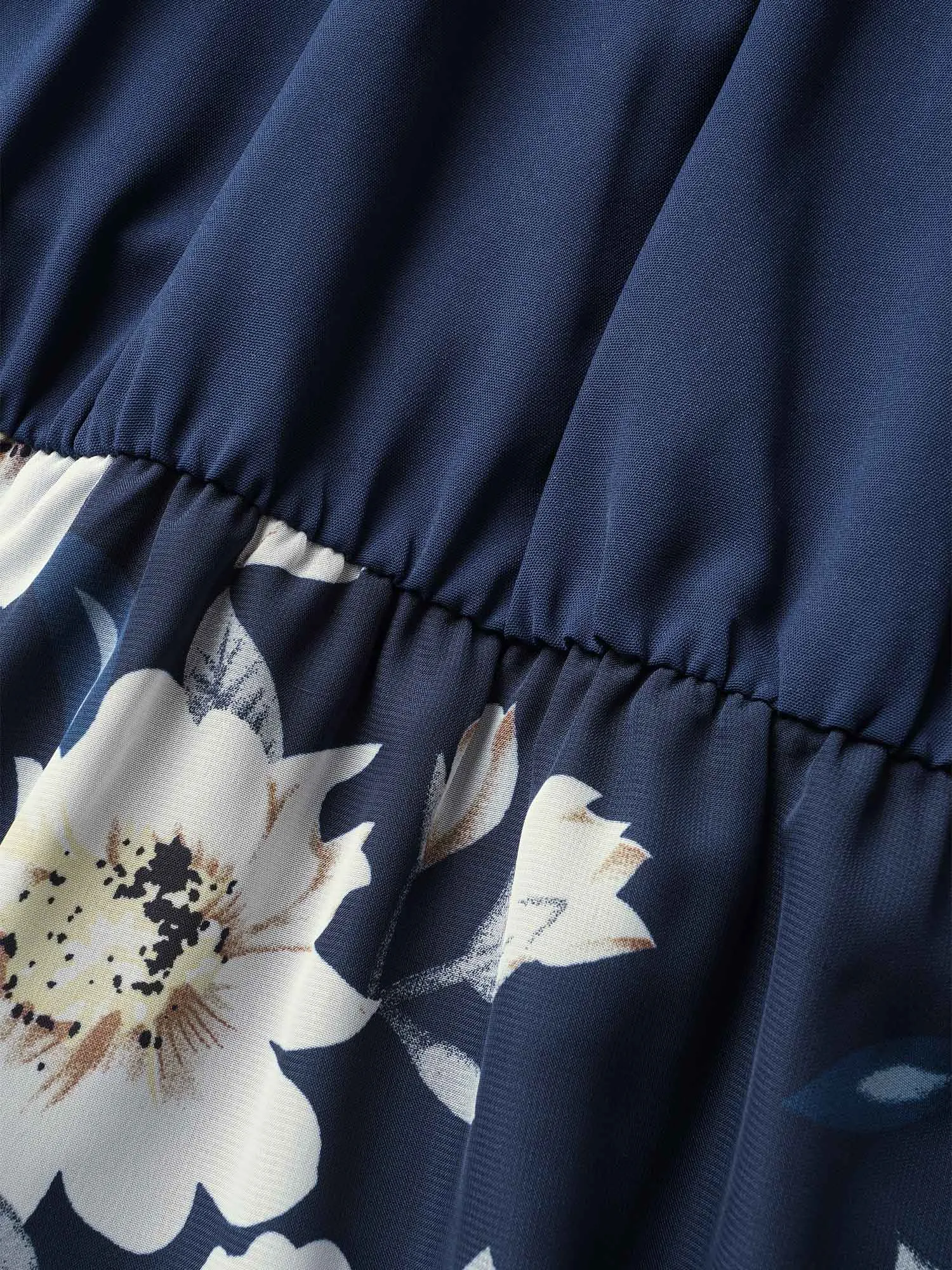 Floral Patchwork Halter Ties High Low Hem Dress sold by Bloomchic product image thumbnail 5