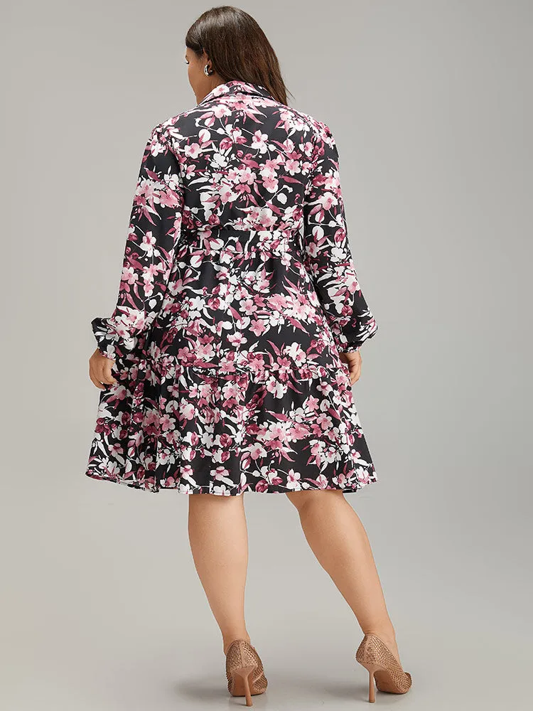 Floral Print Belted Shirt Collar Dress sold by Bloomchic product image thumbnail 4