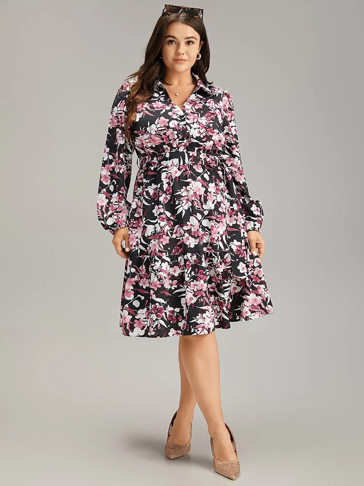 Floral Print Belted Shirt Collar Dress sold by Bloomchic product image thumbnail 2