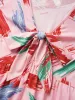 Chiffon Floral Tiered Ruffles Split Hem Dress sold by Bloomchic