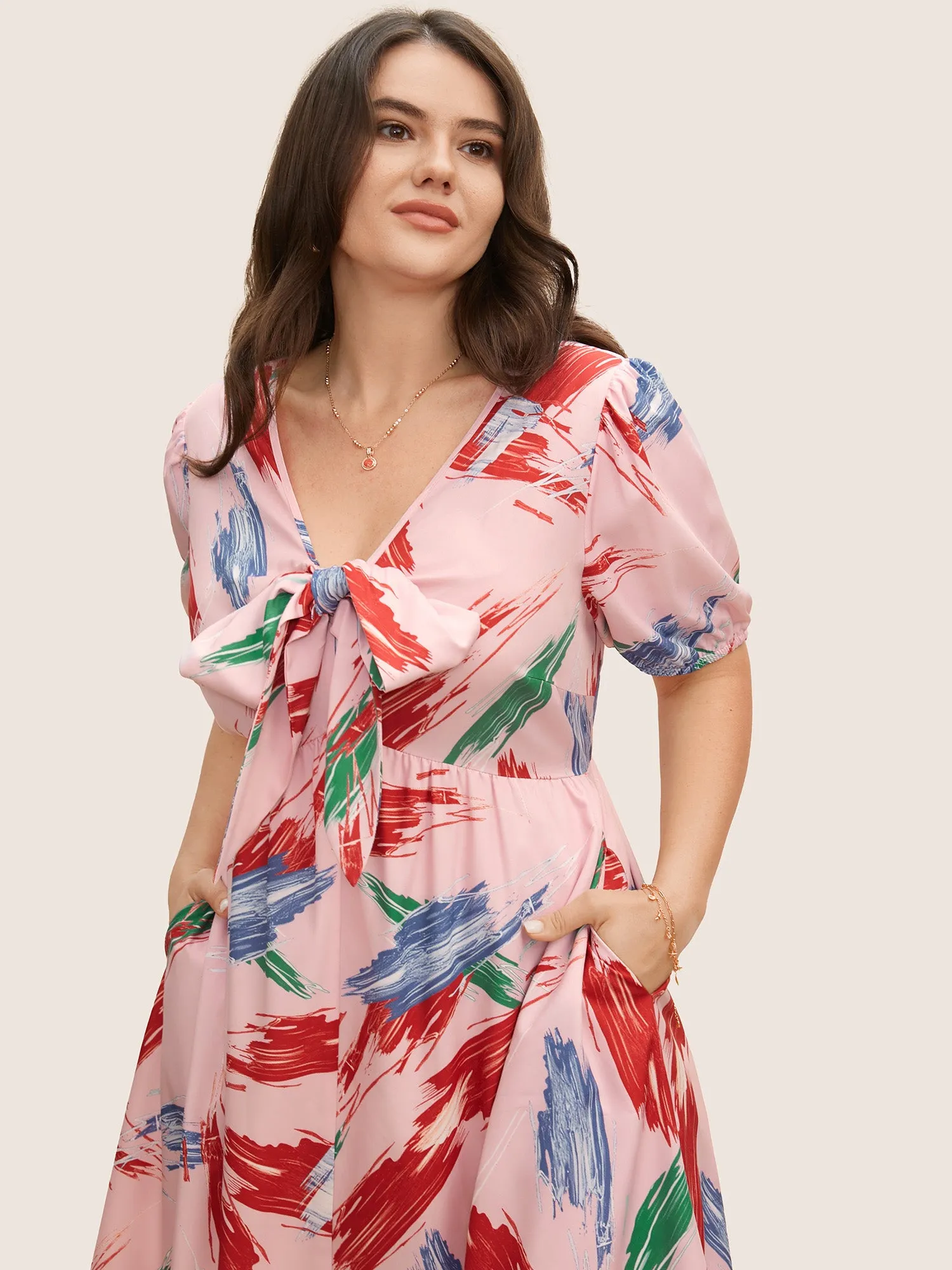 Chiffon Floral Tiered Ruffles Split Hem Dress sold by Bloomchic product image thumbnail 4