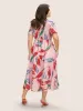 Chiffon Floral Tiered Ruffles Split Hem Dress sold by Bloomchic