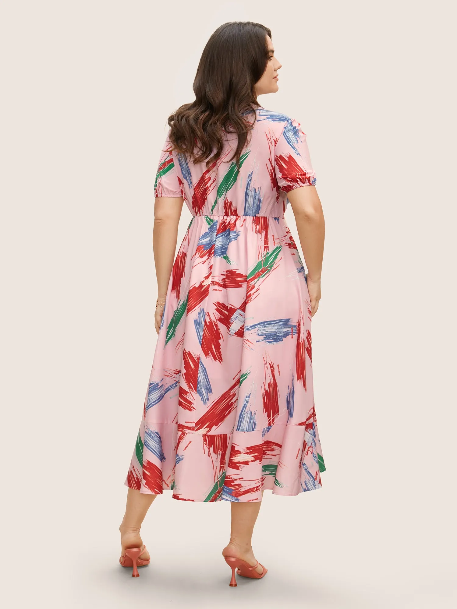 Chiffon Floral Tiered Ruffles Split Hem Dress sold by Bloomchic product image thumbnail 3