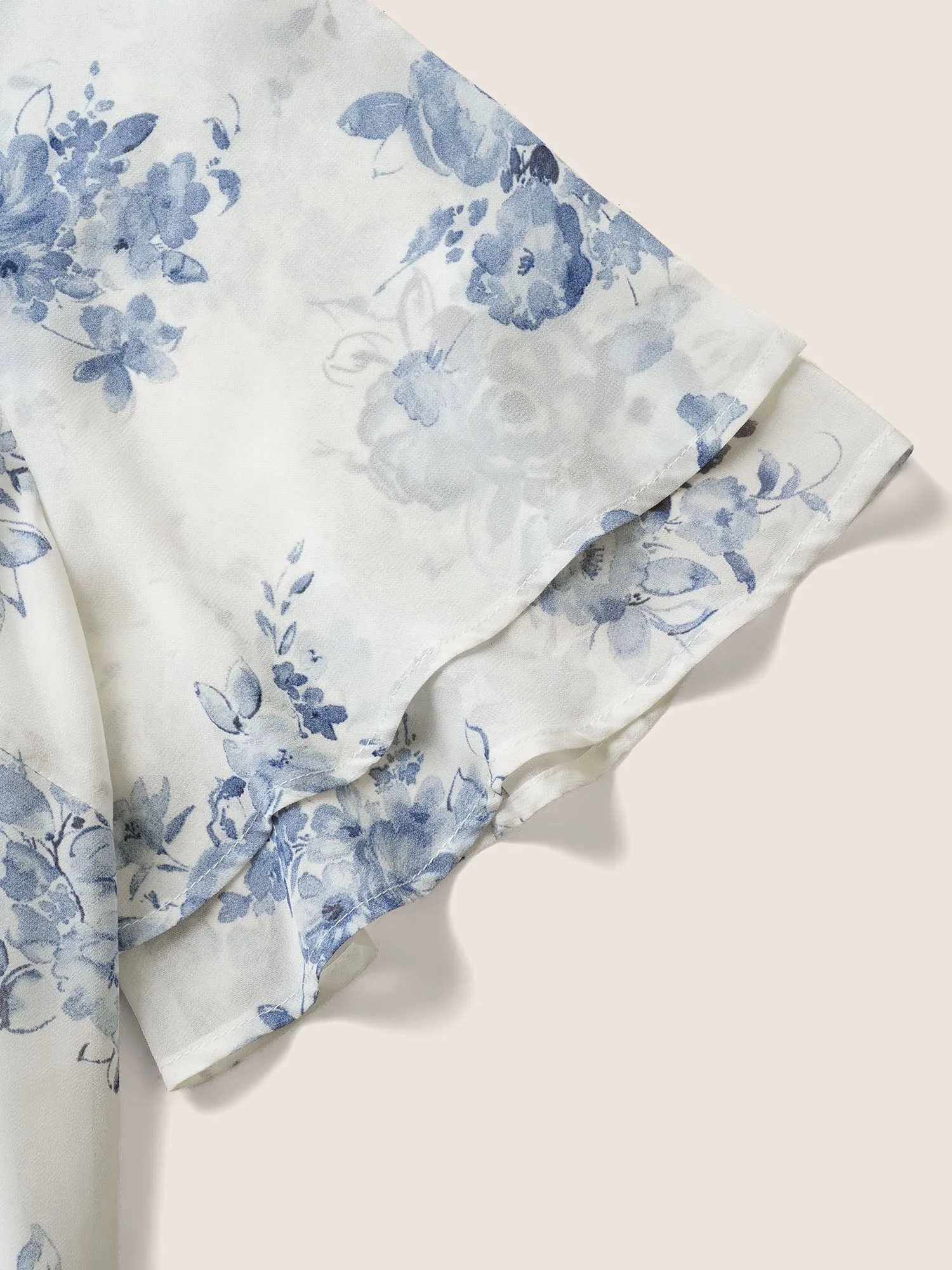 Chiffon Floral Tiered Ruffles Raglan Sleeve Blouse sold by Bloomchic product image thumbnail 5