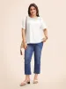 Round Neck Embroidered Shirred T-shirt sold by Bloomchic