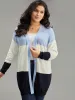 Supersoft Essentials Colorblock Contrast Open Front Cardigan sold by Bloomchic