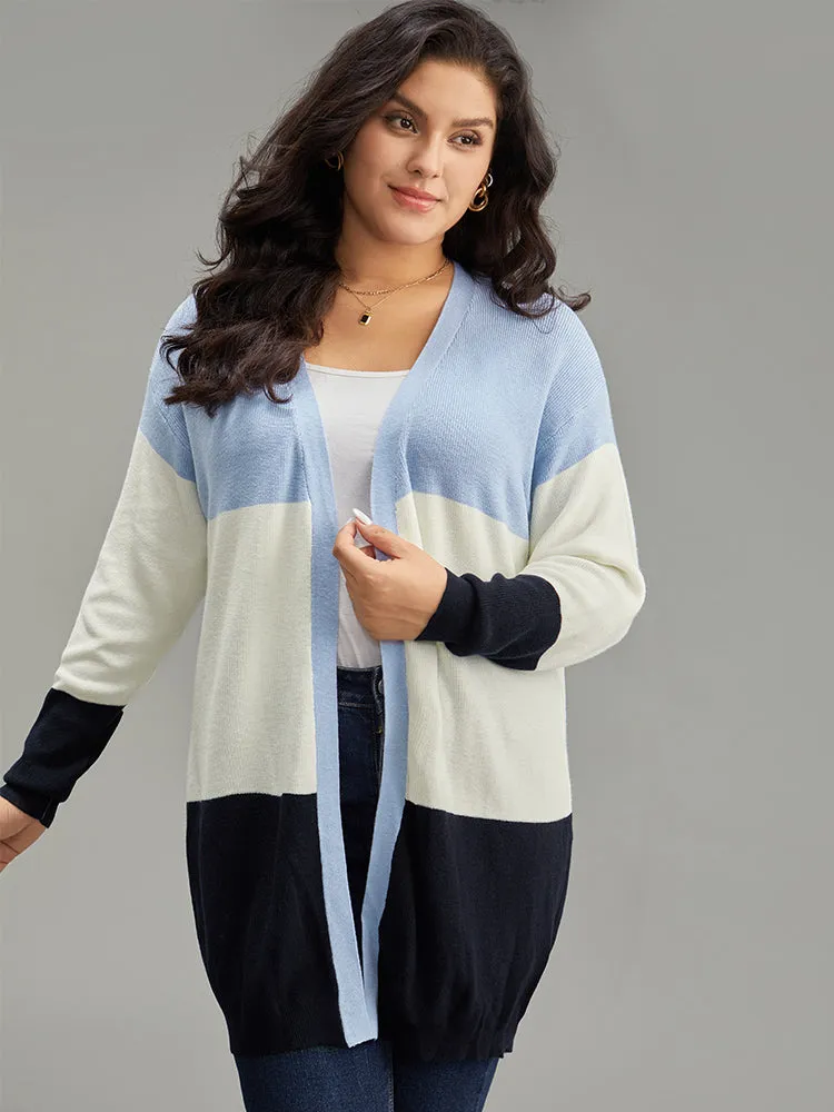 Supersoft Essentials Colorblock Contrast Open Front Cardigan sold by Bloomchic product image thumbnail 3