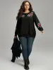 Floral Embroidered Crew Neck Sweatshirt sold by Bloomchic