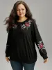 Floral Embroidered Crew Neck Sweatshirt sold by Bloomchic