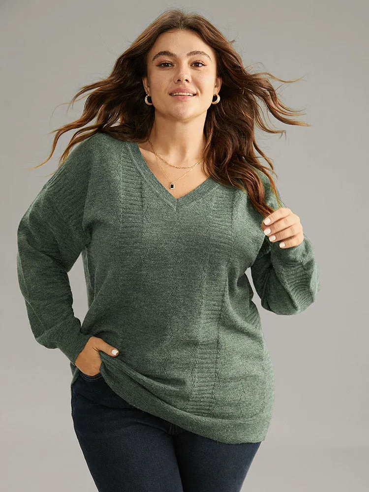 Supersoft Essentials Plain Texture V Neck Pullover sold by Bloomchic product image thumbnail 4