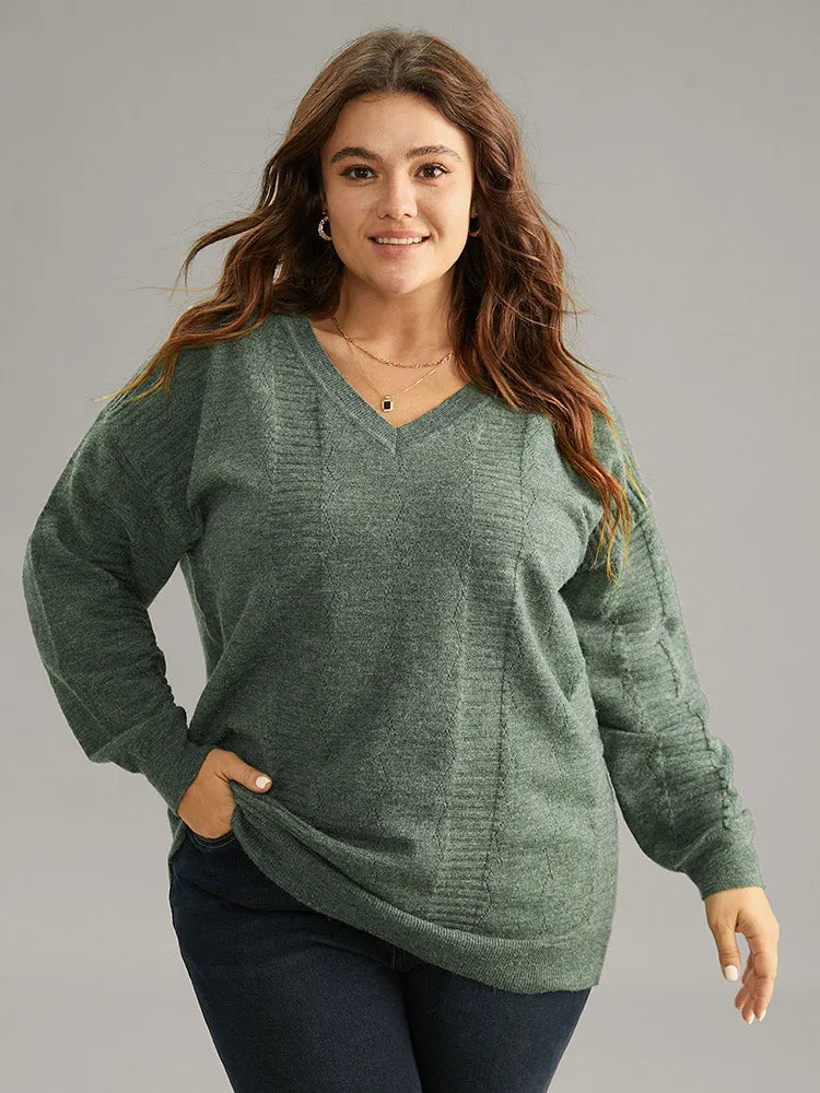 Supersoft Essentials Plain Texture V Neck Pullover sold by Bloomchic product image thumbnail 3