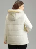 Patchwork Jacquard Fuzzy Trim Hooded Coat sold by Bloomchic