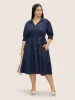 Shirt Collar Shirred Button Up Dress sold by Bloomchic