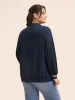 Polo Neck Contrast Trim Drop Shoulder Sweatshirt sold by Bloomchic
