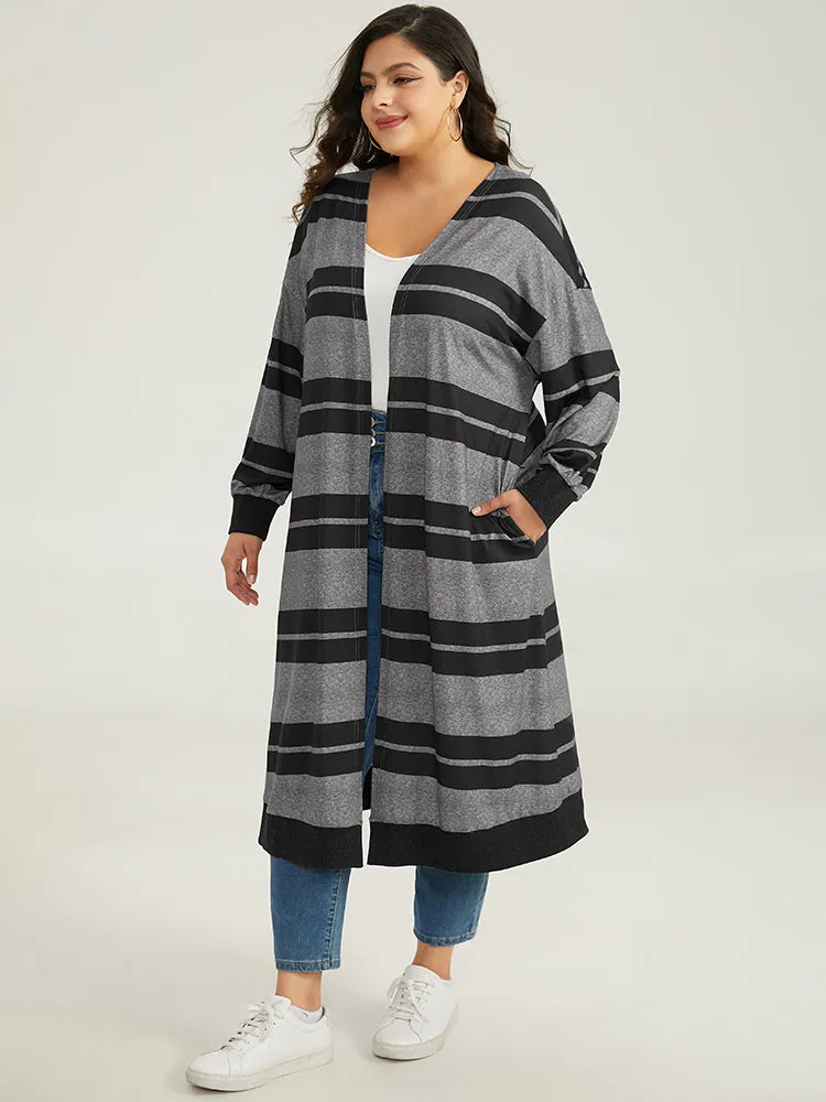 Halloween Rib Knit Striped Pocket Contrast Kimono sold by Bloomchic product image thumbnail 2