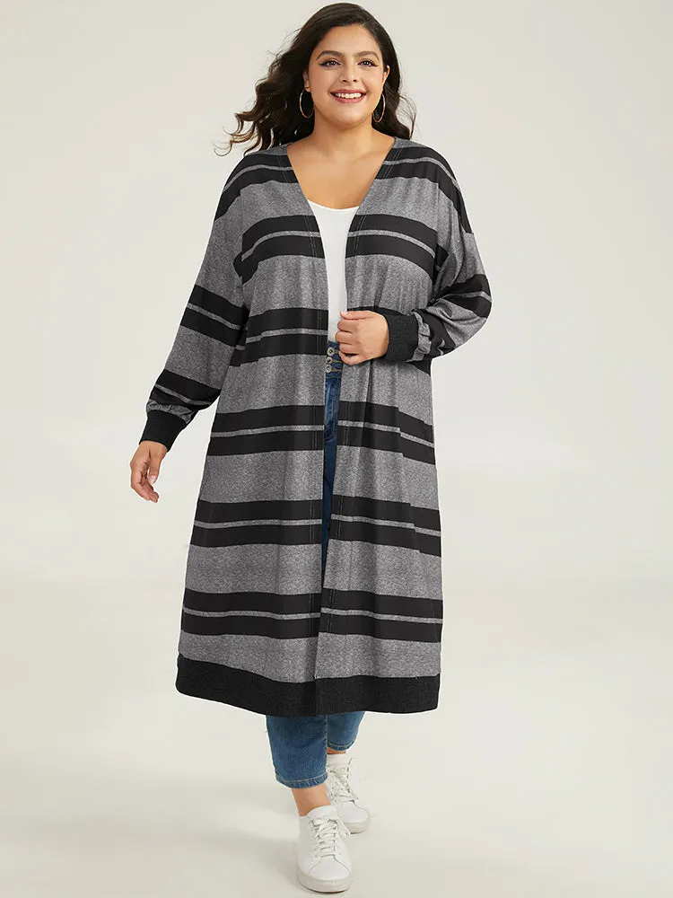 Halloween Rib Knit Striped Pocket Contrast Kimono sold by Bloomchic product image thumbnail 3