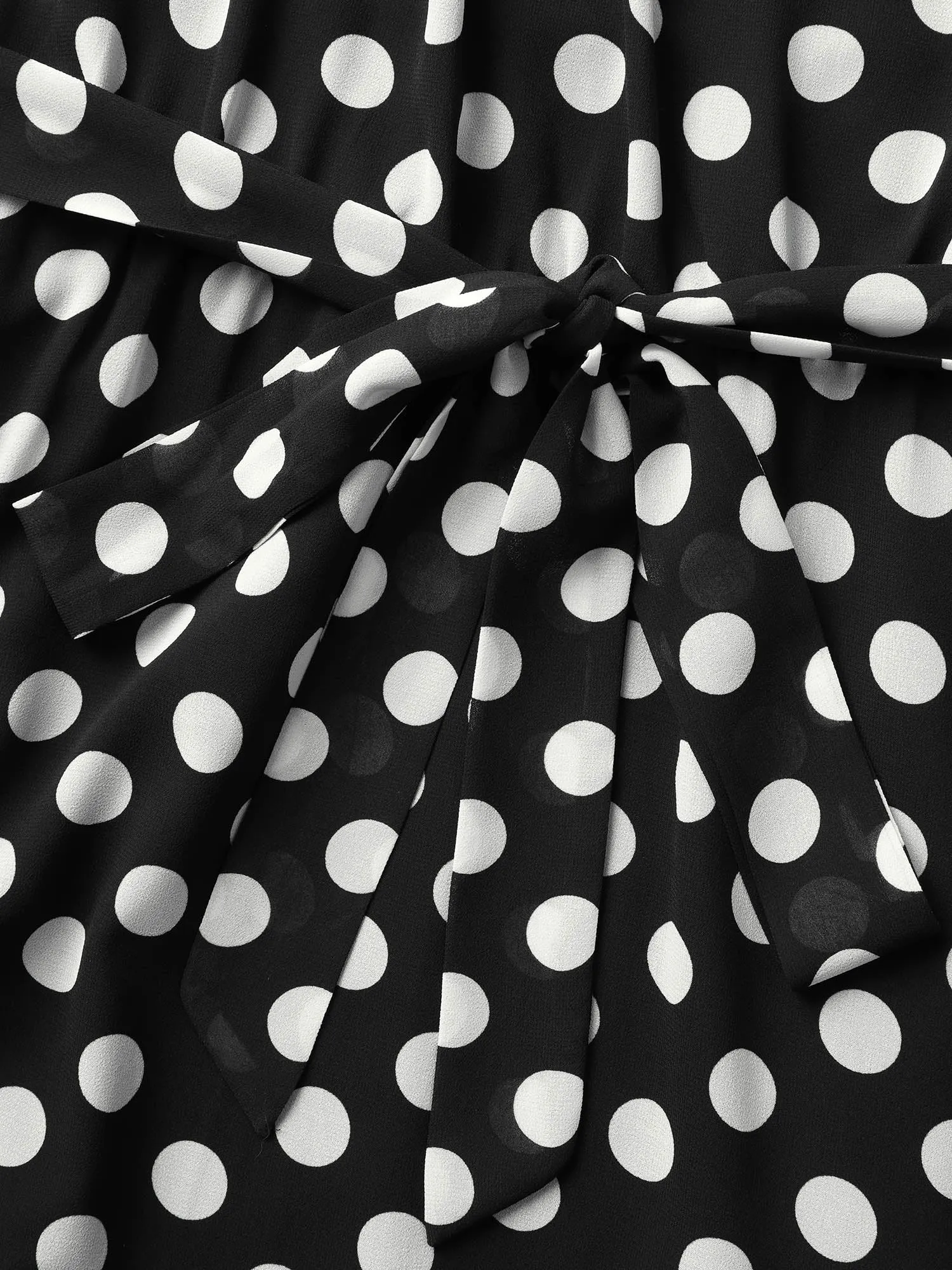 Halter Polka Dot Ruffle Hem Belted Dress sold by Bloomchic product image thumbnail 5