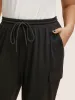 Drawstring Elastic Waist Flap Pocket Carrot Pants sold by Bloomchic