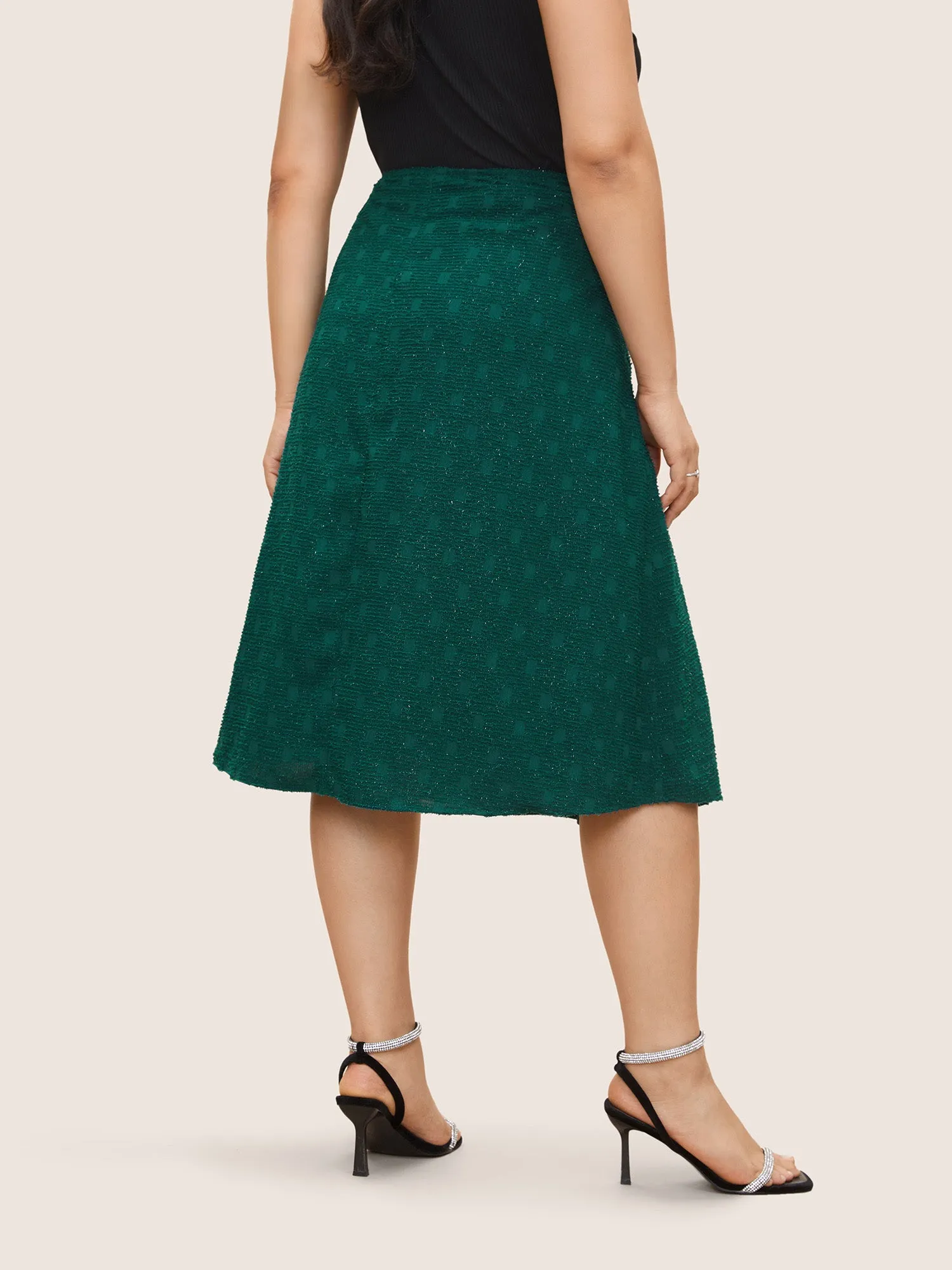 Geometric Textured Glitter Split Hem Skirt sold by Bloomchic product image thumbnail 3