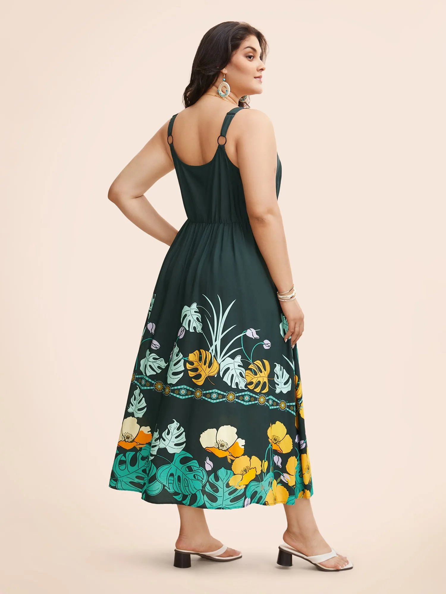 Boho Print Elastic Waist Cami Dress sold by Bloomchic product image thumbnail 3