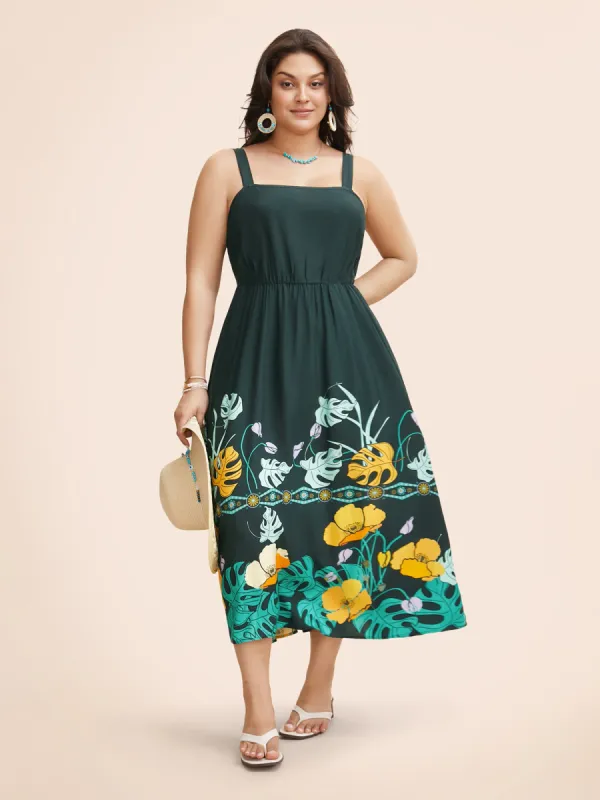 Boho Print Elastic Waist Cami Dress sold by Bloomchic