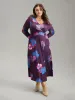 Floral Twist Front Elastic Waist Pleated Dress sold by Bloomchic