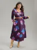 Floral Twist Front Elastic Waist Pleated Dress sold by Bloomchic