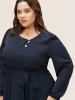 Anti-Wrinkle Asymmetrical Neck Button Detail Dress sold by Bloomchic